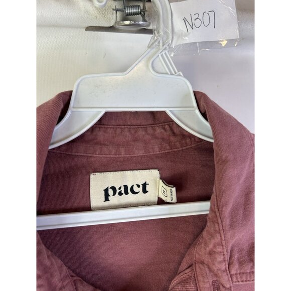 PACT Organic Cotton Long Sleeve Collared Polo Shirt Mauve - Picture 4 of 9